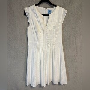 CeCe (size 8) white cotton, sleeveless mini dress